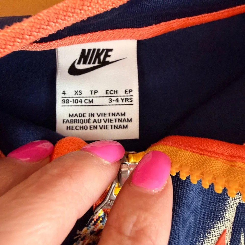 Nike Boys 2-Piece Tracksuit Set Midnight Navy Orange 86M510-U90 Size 4 NEW - Picture 2 of 10
